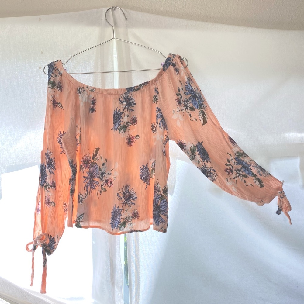 Tilly’s | H.I.P. Floral Split Sleeve Womens Off The Shoulder Top Size M